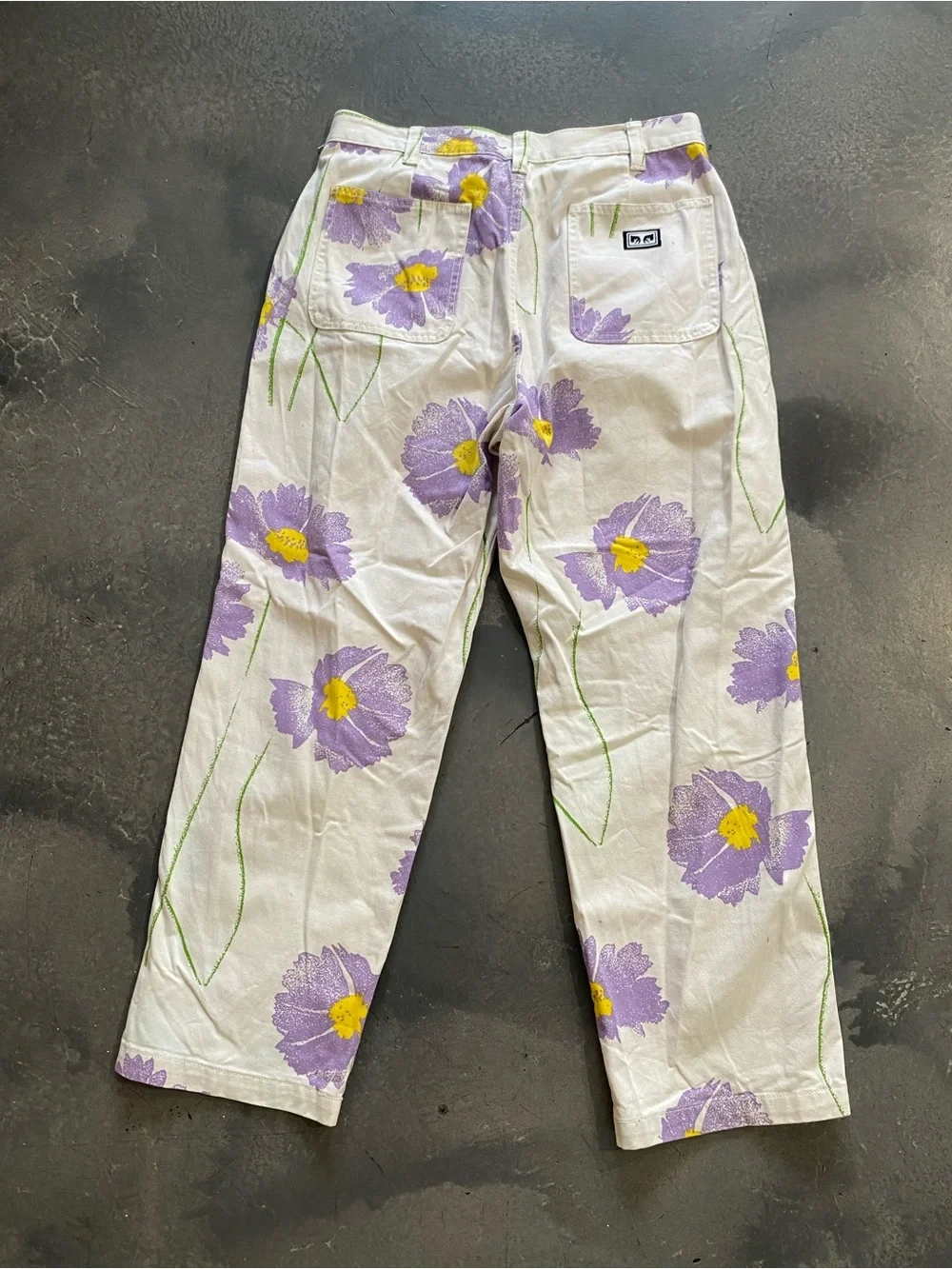 OBEY Printed Flowers Pleated Chino Pant Sz 32x30 Unisex  (Ago A-2)